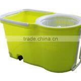 Magic Spin Microfiber Mop + Bucket 2 Heads Rotating 360 Easy Floor Mop Blue thumbnail-1