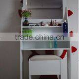 Bedroom Wooden Dresser, Make up Dressing Table Set, Table With Mirror & Stool thumbnail-1