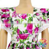 Wholesale Girls Boutique Flower Ruffle Summer Dresses Organic Cotton Lace 2016 Dress Fashion Design thumbnail-4