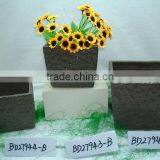 Black Ceramic Flower Pot thumbnail-1