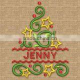 Christmas Tree Machine Embroidery Design Beautiful Elegant Font Frame thumbnail-1
