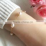 8-9 mm White Rice Shape Freshwater Pearl Bracelet thumbnail-3
