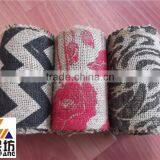 Wired Burlap Ribbon 5'' Wide 10 Yards Long Nature With Printing thumbnail-1