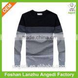 Customized Softy Men's Stripe Spring or Autumn Knitted Top in Flat Knit Material thumbnail-2