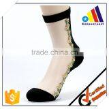 High Quality Wearproof Mix Pattern Glass Silk Transparent Women Socks thumbnail-1