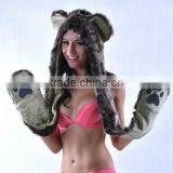 Wholesale Folding Funny Christmas Unisex Adult Animal Winter Hat and Gloves thumbnail-1