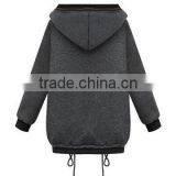 2-Layer Hooded Long Sleeve 2-Layer Zipper Pure Cotton Coat for Women thumbnail-4