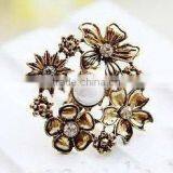 Fashion Flower Rings With Rhinestone, Fashion Pearl Rings, Fashion Antique Rings thumbnail-1