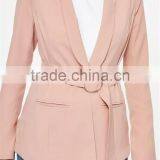 MGOO Foshan Factory Made Custom One Button Women Suits Blazers 2017 Spring Belted Long Sleeves Jackets thumbnail-5