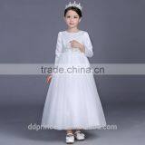 2017 Long Communion Dress Celebrity Dress White Evening Dress Long Sleeve thumbnail-3