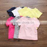 New Baby Short-sleeved T-shirt Female Summer Simple Thin Section Baby Bottom Shirt Solid Color Shirts thumbnail-1