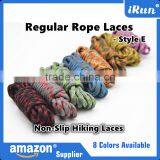 8 Colors Available - Regular Thick Strong Rope Non-Slip Hiking Laces - Custom Sneakers Skating Strings Coiled Lace - Orange/Grey thumbnail-5