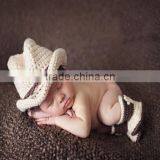 Baby Handmade Cartoon Hat Shoe Set Baby 100% Cotton Knitted Cap thumbnail-1