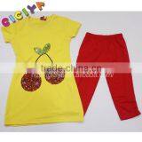Wholesale New Summer S/S Top and Legging Pajamas for Women Yellow Colored Pajamas Set thumbnail-1