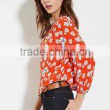 2016 High Quality Printed Cotton Fashionable Summer Long Sleeve Butterfly Blouse thumbnail-2