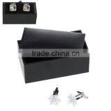 Christmas Snowflake Silver Tone Painting White Rotatable Copper Wholesale Bulk Cufflinks With Black Box thumbnail-3