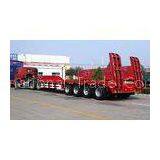 4 Axles 100 Tons Low Bed Truck Trailer For Crane Transportation Red thumbnail-1