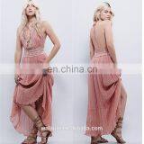 High Qaulity Lace Trim Cotton Gauze Maxi Dress ,fashion Woman Cotton Party Dress thumbnail-1