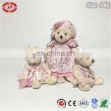 Beige Floral Dress Gift Plush Soft Stuffed Teddy Bear Toy thumbnail-1