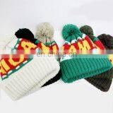 Muiti-colored Beanie With Lovely Pompo