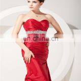 New Arrival Red Sweetheart Sleeveless Evening Gowns Beaded Floor Length Ruched Mother Of The Bride Dress thumbnail-4