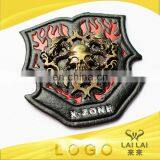 Custom Embossed Leather Label Denim Leather Patch With Metal Logo thumbnail-1