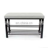 Customized Multi Design Storage Metal Shoe Rack Half-PU Foldable Storage Chair Saving Place in Doorway thumbnail-4