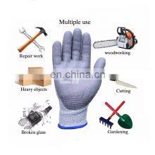 Anti Cut Level 5 13G HPPE Liner PU Coated Anti-Cut Level 5 Safety Work Gloves Cut Resistant thumbnail-4