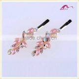 Multi Colors Elegant Charming Hair Grips Top Quality Metal Crystal Decoration Flower Ceramic Beads Hair Clips For Girls thumbnail-4