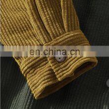 Wholesale Custom LOGO Amazon Spring and Autumn 100% Cotton Corduroy Multi-pocket Hooded Men's Long-sleeved Shirt Men's Plus Size thumbnail-4