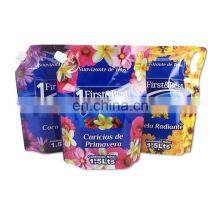 ODM/OEM Cap Top Plastic Laundry Detergent Washing Powder Packaging Bag Spout Stand up Pouch Printing 500ml 720ml