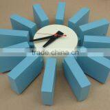 Popularoriginal Quality Design Blue Wood Block Wall Clock thumbnail-5