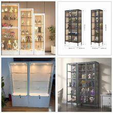 JUNTUO Commercial Glass Display Cabinet | Steel Frame Showcase | LED Lighted, Secure Lock for Showroom Use – DC-1800LS-04 thumbnail-5