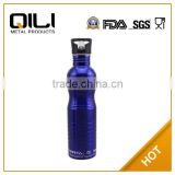 1000ml Threaded stainless steel big water bottles with straw