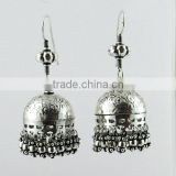 Handmade Oxidized Jhumka 925 Sterling Silver Earring, Fine Silver Jewelry, Wholesale Silver Jewelry