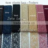 New Fancy 2" Width Decorative Stretch Lace Elastic Trim Cheap Price Wholesale for Headband Hair Accessory thumbnail-3