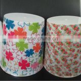 colorful fashion plastic flower picture office/house open top garbage can