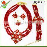 JQ003-3 Hot Sale Most Popular Red Beads stonesJewelry Set