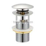 Basin Brass Drainer Pop Up Waste , 1-1/4" Size With Overflow Hole, Chrome Finish thumbnail-1