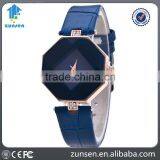 China Watch Factory 2016 Hot Lady's Rhombic Rhinestone Faux Leather Strap Analog Quartz Wrist Watch Gift thumbnail-1
