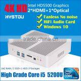 2016 Popular Intel Core i5 5200U 2.2G 12V HD5500GPU Linux Server i5 Mini Htpc WiFi HDMI HD 4K Resolution