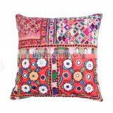Traditional Design Embroidery Mirror Work Cotton Cushion Cover 40*40cm thumbnail-1