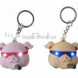 Customs No Smoking Pig LED Key Chains
