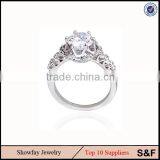 Cubic Zirconia Stones Jewelry With Copper Jewelry 18K White Gold Ring