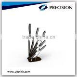 2016 5 Pcs Hot Sale Stainless Steel Top Quality Black Handle With Transparent Acrylic Holder Kitchen Knife Set thumbnail-1