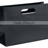 Handle shopping luxury recyclable black craft paper bag