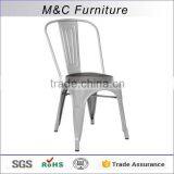Modern Silver Powder Coated Metal Dining Chair Without Armrest thumbnail-1