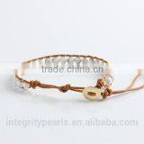 6mm Natural White Turquoise Wrap Bracelet, Korean Leather Bracelet, Infinity Leather Bracelet thumbnail-2