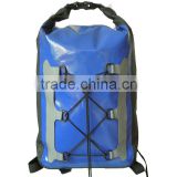 Blue outdoor waterproof backpack for camping