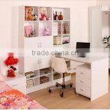 Melamine Large Size Bookcase With Studying Table thumbnail-1